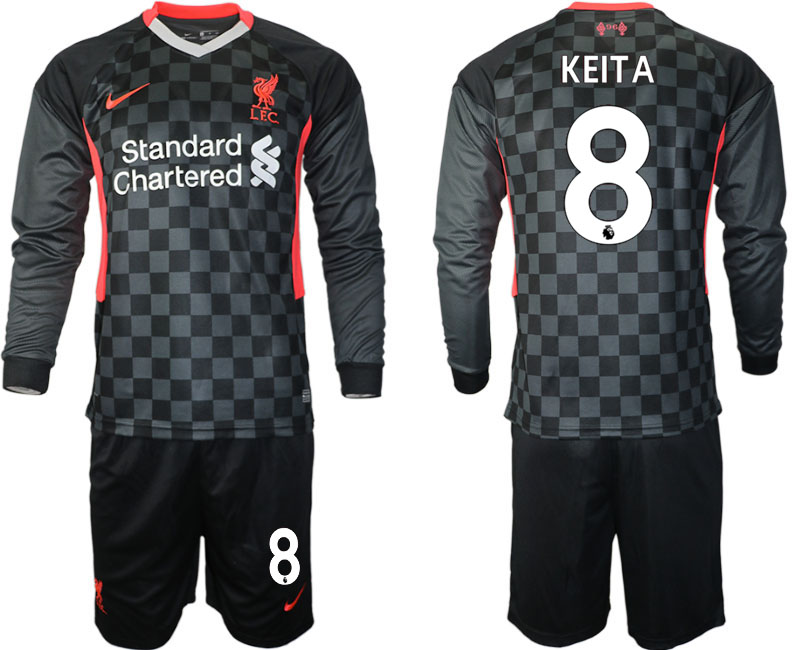 Men 2021 Liverpool away long sleeves #8 soccer jerseys